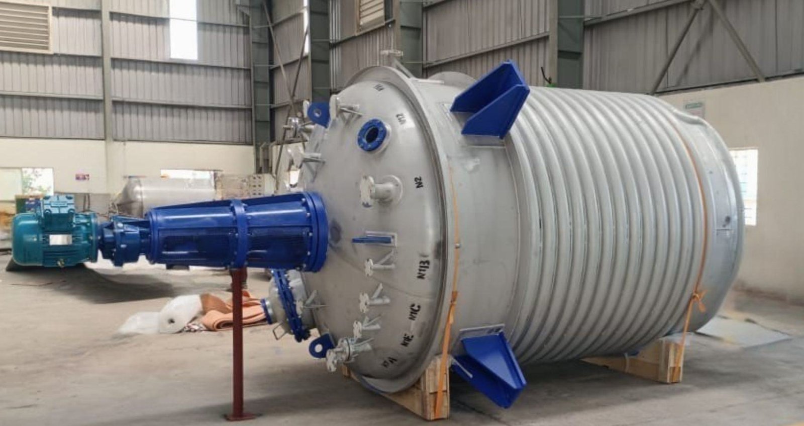 Jacketed reactor with agitator drive fabricated at the Cheminsight workshop